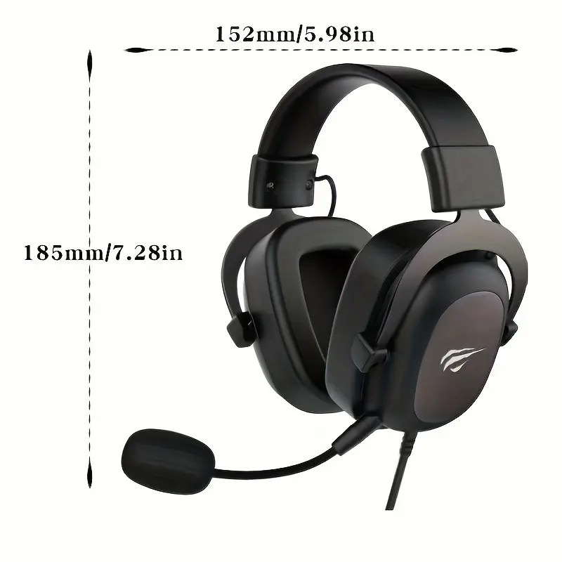 Wired Gaming Headset, 3.5mm Jack, Wide Compatibility, Stylish Design, Comfortable Fit, 53mm Speakers, Surround Sound, Detachable Mic, Gamer Headphones with Mic