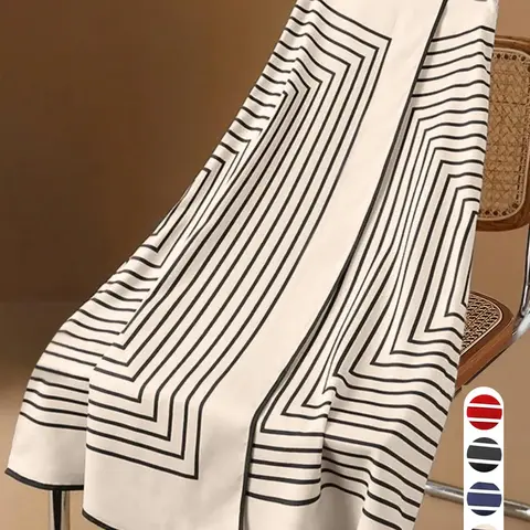 Geometric Striped A-Line Skirt, High Waist Printed Skirt, Vintage Office Style, Minimalist Design, Casual Spring Fall Skirt, Casual Fashion Skirt, Ff2650