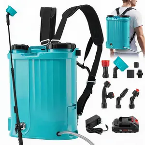 18V 2Ah Battery Powered Backpack Sprayer 4.23 Gallon with Nozzles & Wand - 0-65 PSI Adjustable Pressure Electric Lawn & Garden Sprayer