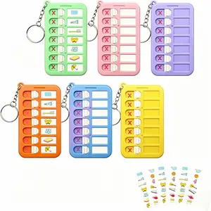 Portable Visual Schedule Keychain for Students & Adults with, Detachable ADHD Routine & Chore Chart Board