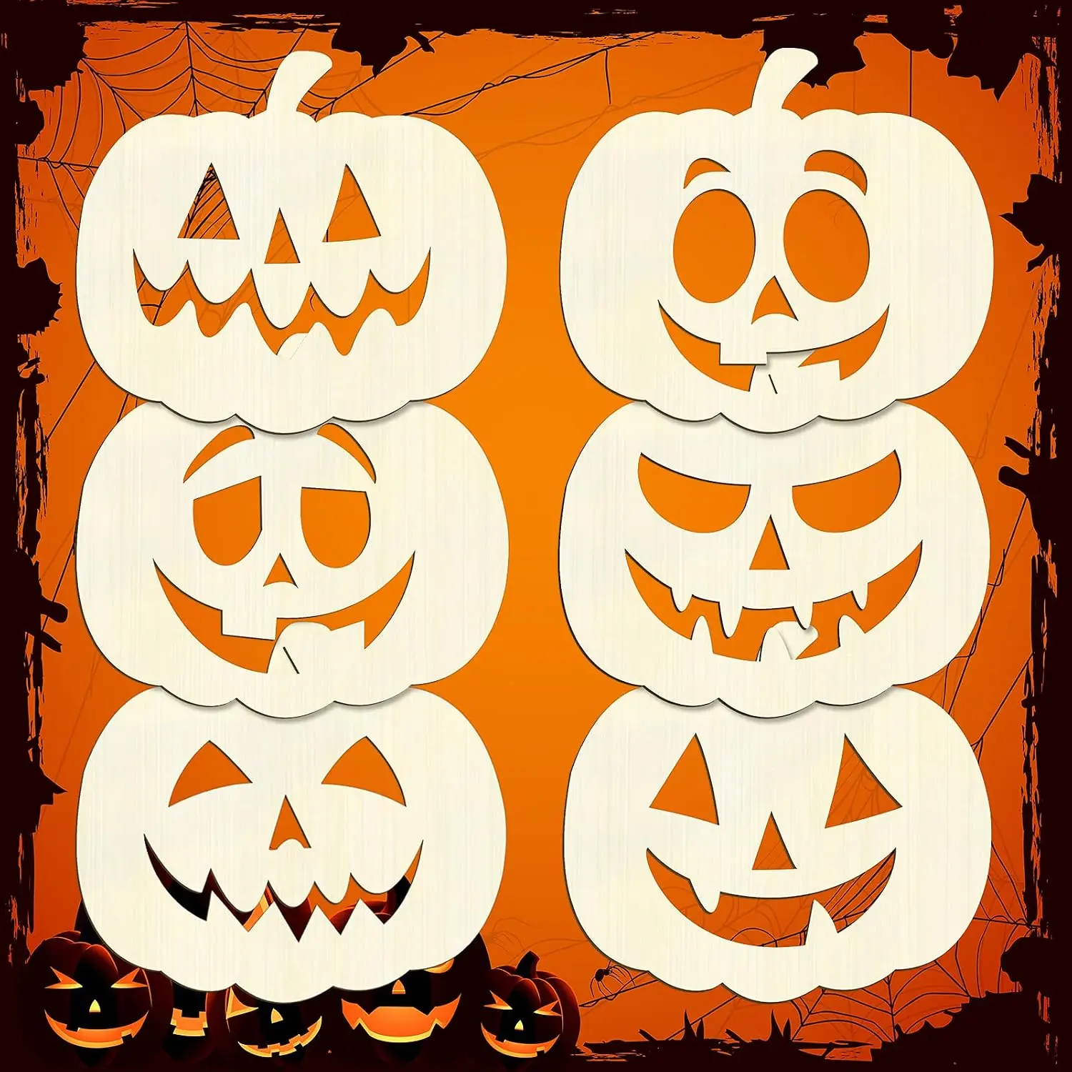 6 count Halloween Unfinished Wooden Pumpkins for Crafts Wooden Blank Pumpkin Cutouts to  DIY for Halloween Fall Thanksgiving Party DIY Craft Decoration Supplies