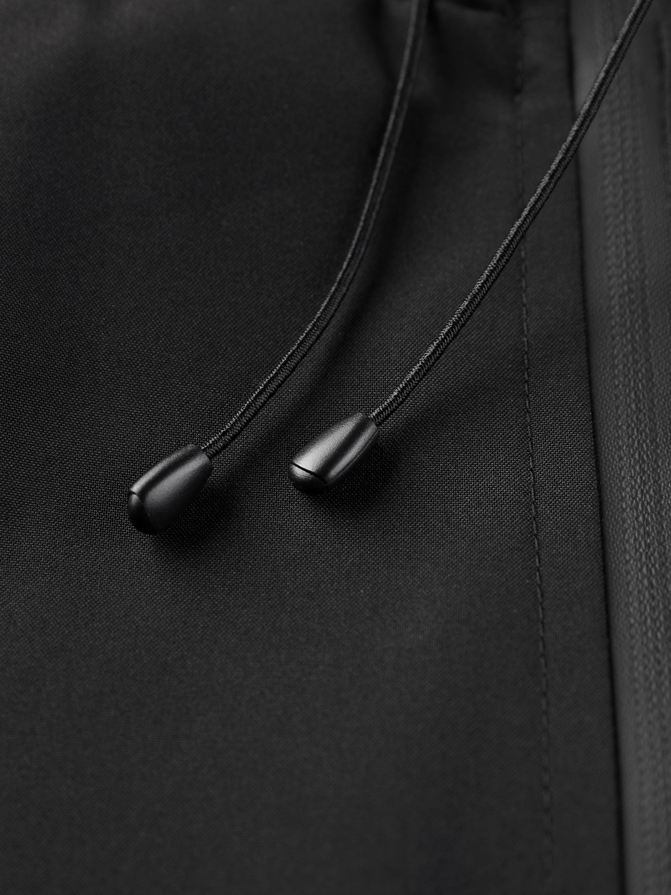 Men's Solid Pocket Drawstring Zip Up Hooded Waterproof Jacket, Regular Fit Casual Long Sleeve Windproof Jacket for Fall & Winter, Men's Clothing Jackets, Men's Outerwear for Outdoor Activities Technical Jacket, Jackets for Men Coats