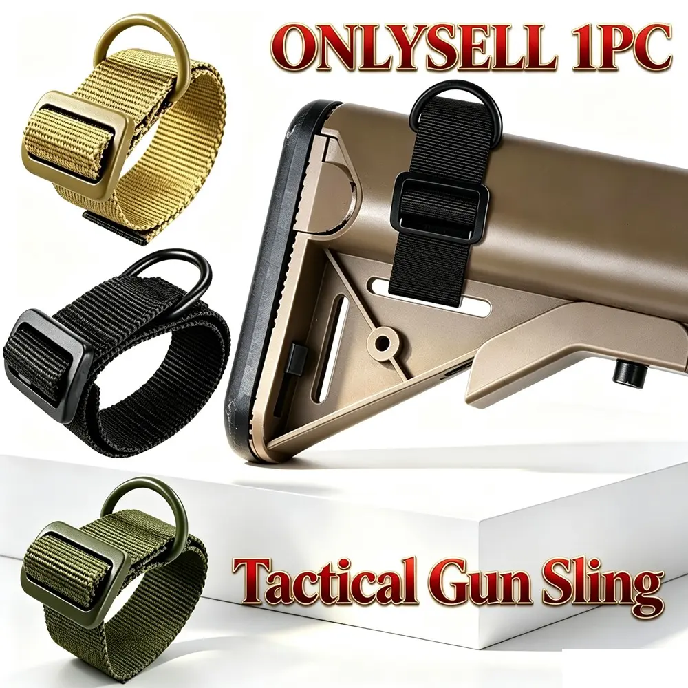Tactical Gun Sling Strap with D-Ring, Adjustable Hunting Rifle Backpack, Nylon Material, Secure Fit, Ideal for Outdoor Activities