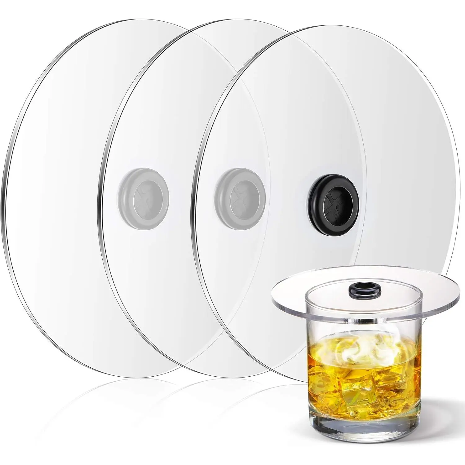 3 count   Cup Covers Infuser   Drinks Covers   Accessories for  Cups Goblet Glasses Tumblers Mugs Bowls Diameter Below 4. 7"