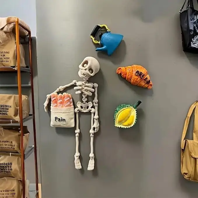 Bestseller Magnetic Style Plain Skeleton Man Fridge Magnets, Spooky Halloween Decor Accessories, Nylon (Sports & Outdoor Sun Protective Accent), Spooky Halloween Skull Skeleton Decor