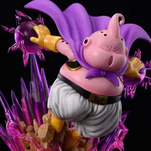 7.87in Majin Buu Anime Figure, Dragon Ball Z Fat Buu Statue, Transparent Energy Effect Base, Collectible Figurine, Gift for Fans