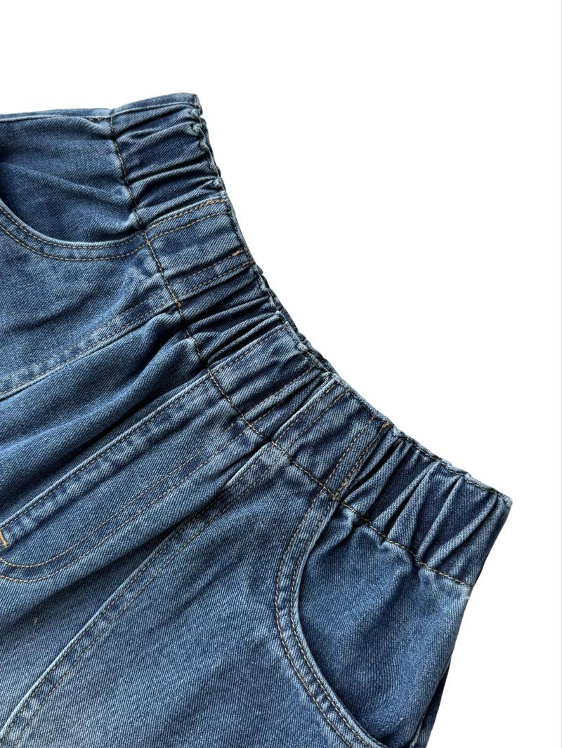 Women's High Waisted Casual Pants, Loose Wide Leg Jeans with Pockets, Elastic Waist, Button Front, All Seasons, Daily Wear Women's High Waisted Casual Pants, Loose Wide Leg Jeans with Pockets, Elastic Waist, Button Front, All Seasons, Daily Wear