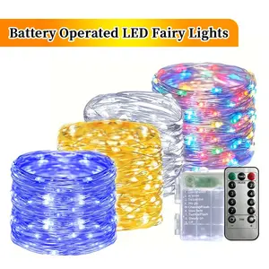Battery Box Copper Wire Light String, Remote Control LED Copper Wire Lights, Suitable for Indoor Decoration, Weddings, Birthday Decorations, New Year, Thanksgiving, and Christmas Copper Wire String Lights.