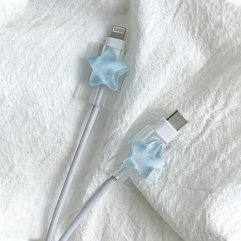 2 Pcs Star Cable Protector ABS Resin No Battery for Phone Stickers Cable Management