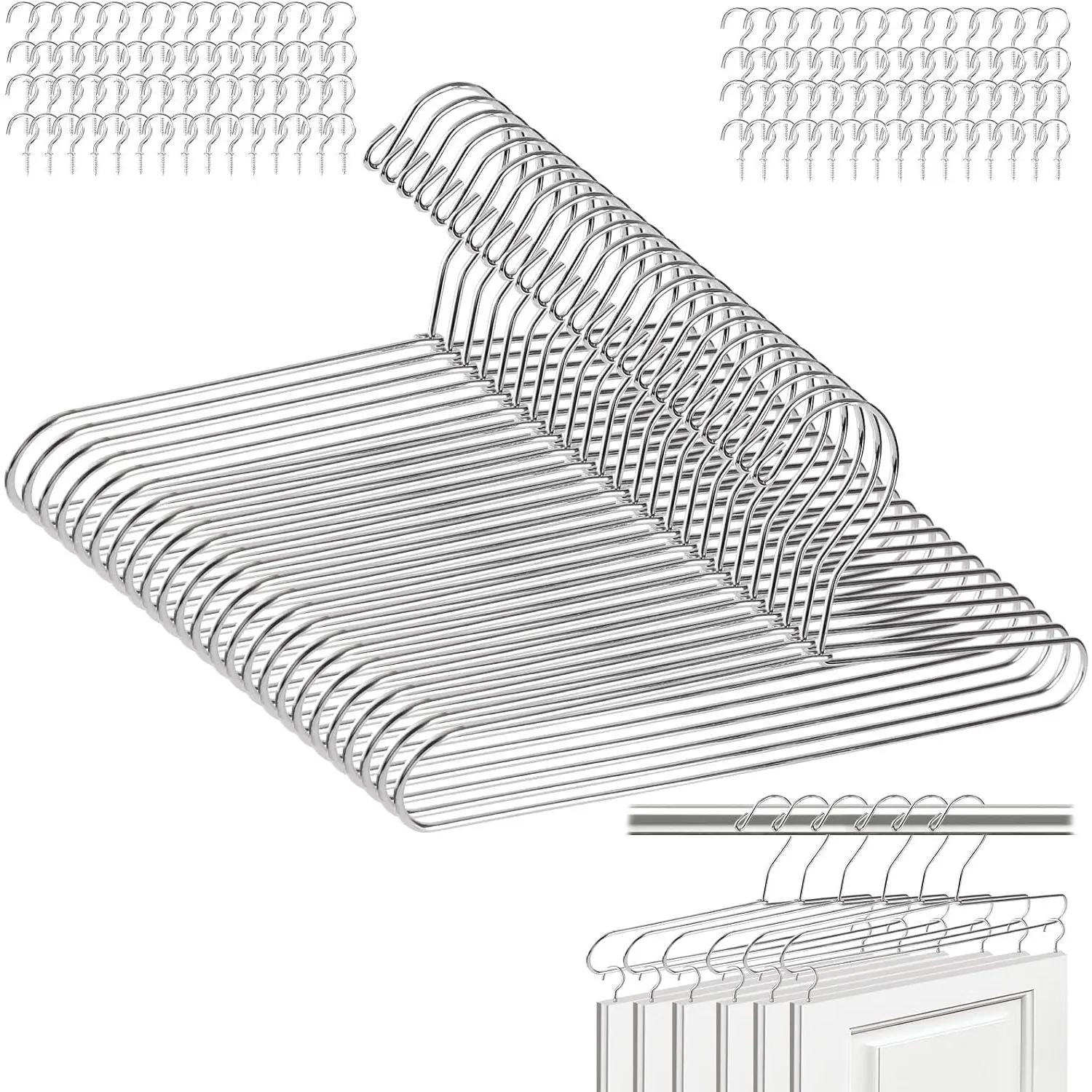 24 Pack Cabinet Door Painting Hangers with 60 Zinc-Plated Cup Hooks Door Painting Stand & Drying Rack Brackets for Cabinet Doors