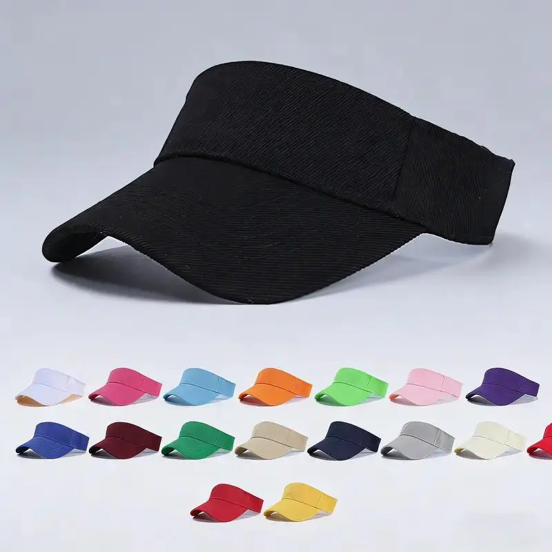 Unisex Casual Sports Hat for Adults - Adjustable Solid Fabric, Simple Visor Shade, All Seasons, UV Protection for Running, Baseball Activities, Visor Hat