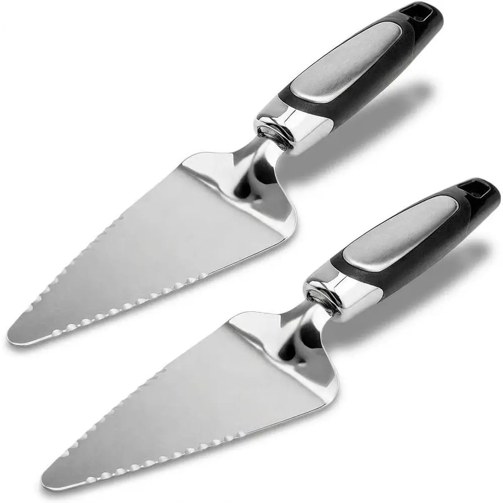 2PCS Flatware Pie Server Stainless Steel Cake Cutter, Pizza/Tart/Dessert Slicer.