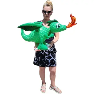 Large Fire Breathing Green Inflatable 30" Dragons (2 Pack) Flying, Hanging and Free Self Standing Perfect Decoration for King Throne Castle Game Theme Birthday Party. (2)fidget toys