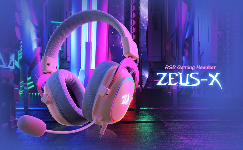 Redragon H510 Zeus-X RGB Pink Wired Gaming Headset - 7.1 Surround Sound - 53MM Audio Drivers in Memory Foam Ear Pads w/Durable Fabric Cover- Multi Platforms Headphone - USB Powered for PC/PS4/NS Redragon H510 Zeus-X RGB Pink Wired Gaming Headset - 7.1 Surround Sound - 53MM Audio Drivers in Memory Foam Ear Pads w/Durable Fabric Cover- Multi Platforms Headphone - USB Powered for PC/PS4/NS