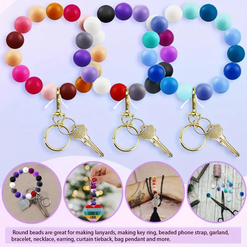 12mm Round Silicone Bead (100pcs), Mixed Color Bead, DIY Jewelry Making Supplies for Necklace Bracelet Keychain Earrings Pendants Crafts, Durable Beads