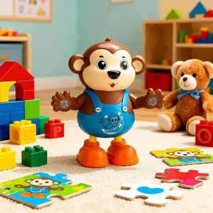 Cute Light Up Monkey Toy – Dancing Musical Monkey with Colorful LED Lights & Interactive Movement | Fun Singing Animal Toy Gift for Toddlers Boys & Girls