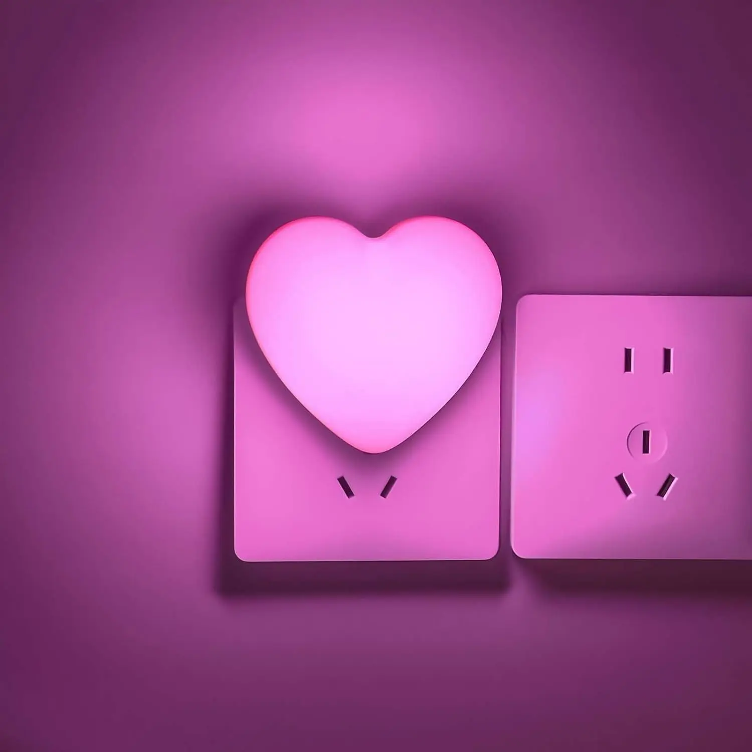 Night Lights Plug into Wall, LED Night Light for Kids, Cute Nightlight with Auto Dusk to Dawn Sensor, Soft Warm LED Nightlight for Bedroom, Nursery, Bathroom, Hallway (Pink)