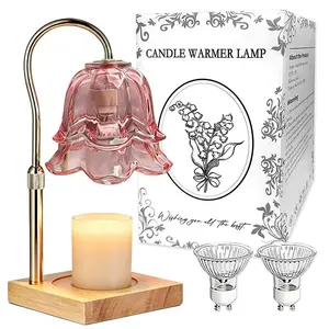 Glass Candle Warmer Lamp with Timer, Dimmer & Automatic Power Off, Holiday Anniversary Gift for Mom, Daughter, Home Decor for Office, Apartment, Dorm Room, Wax Melt Warmer