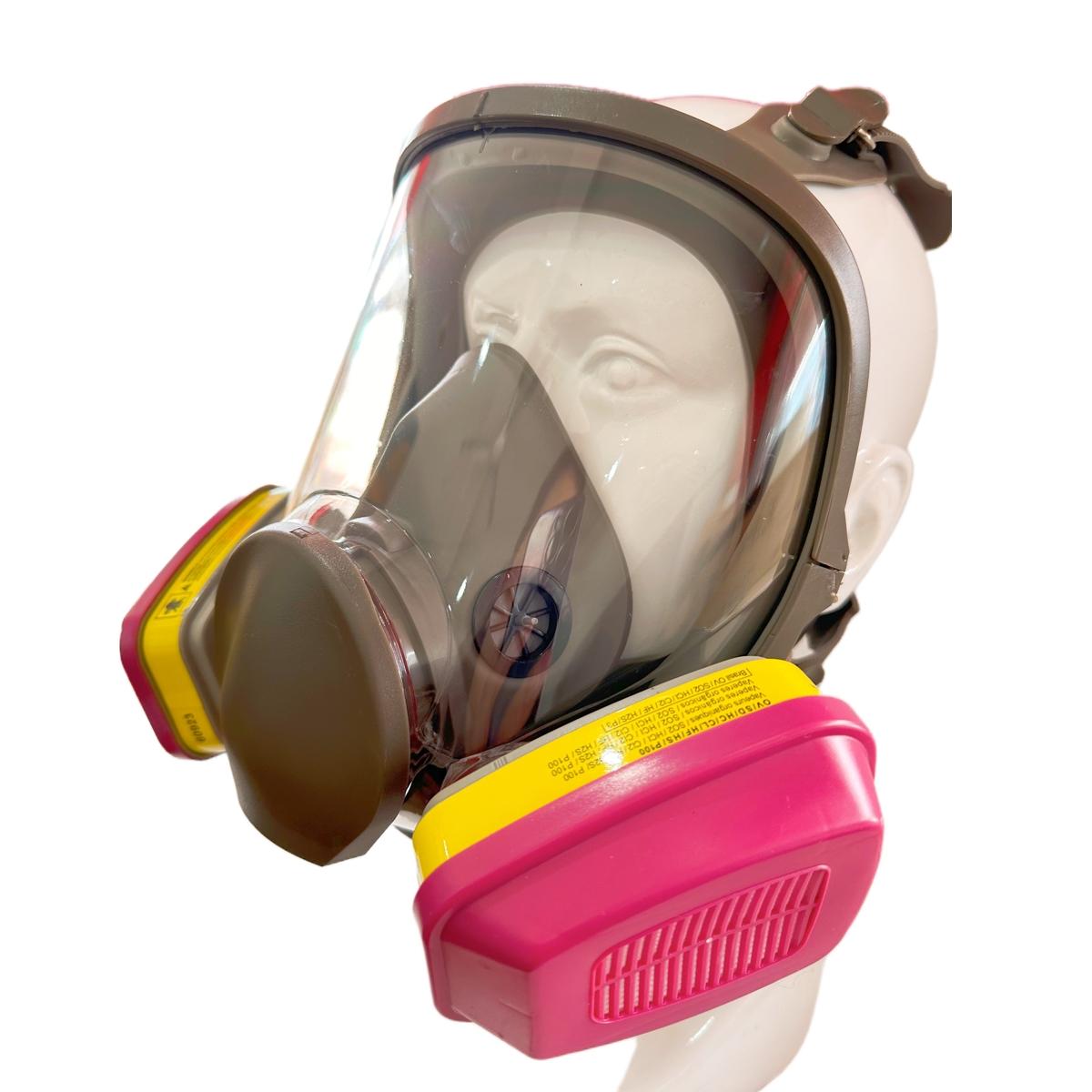 Reusable Anti-fog Anti-poison Protective Mask with 2 Upgraded High-efficiency Filters, Dust-proof Anti-gas Full Face Mask, Suitable for Painting, Woodworking, Construction, Grinding, Spraying, Chemicals, DIY