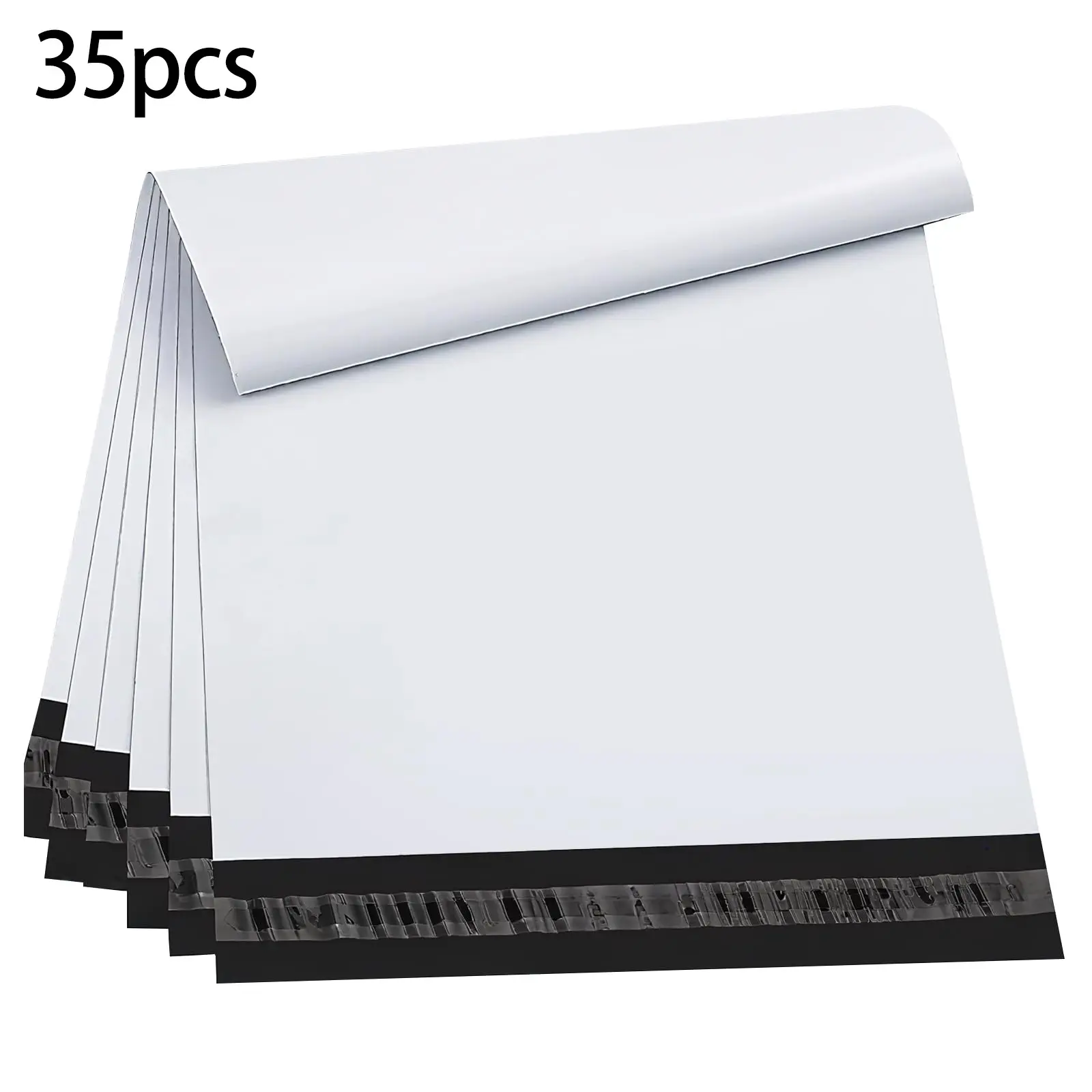 35pcs white courier bags, mailer bags, made of durable PE material, self-sealing, suitable for large packages, clothing packaging bags, commercial-use courier bags, shipping bags