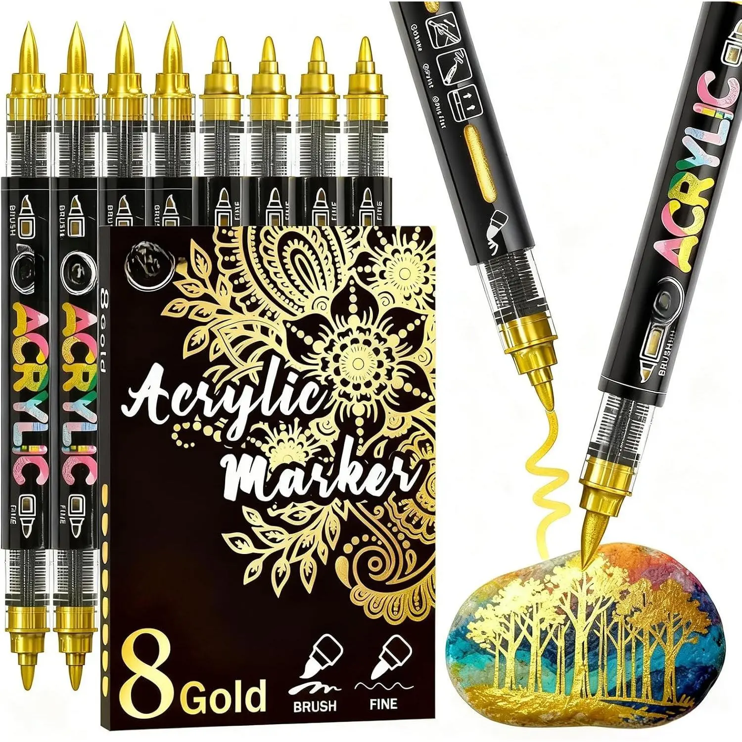 White  Pen, 6 Pack, White   Marker