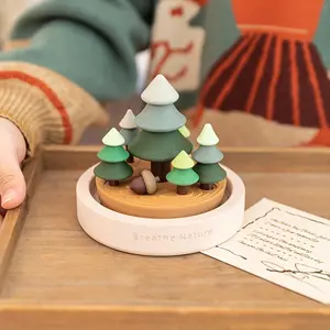 Circle & Trees Miniature Forest Landscape Flameless Aroma Diffuser - Essential Oil Fragrance Scent Ornament for Home Bedrooms, Cars, Birthday Gifts
