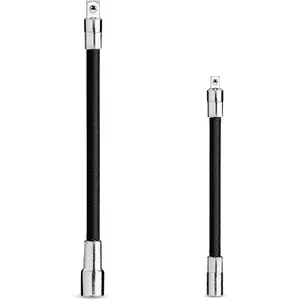 Flexible Extension-Bar Set, 1/4-Inch & 3/8-Inch Drives Flexible Socket Extension Bars, 2-Piece Set