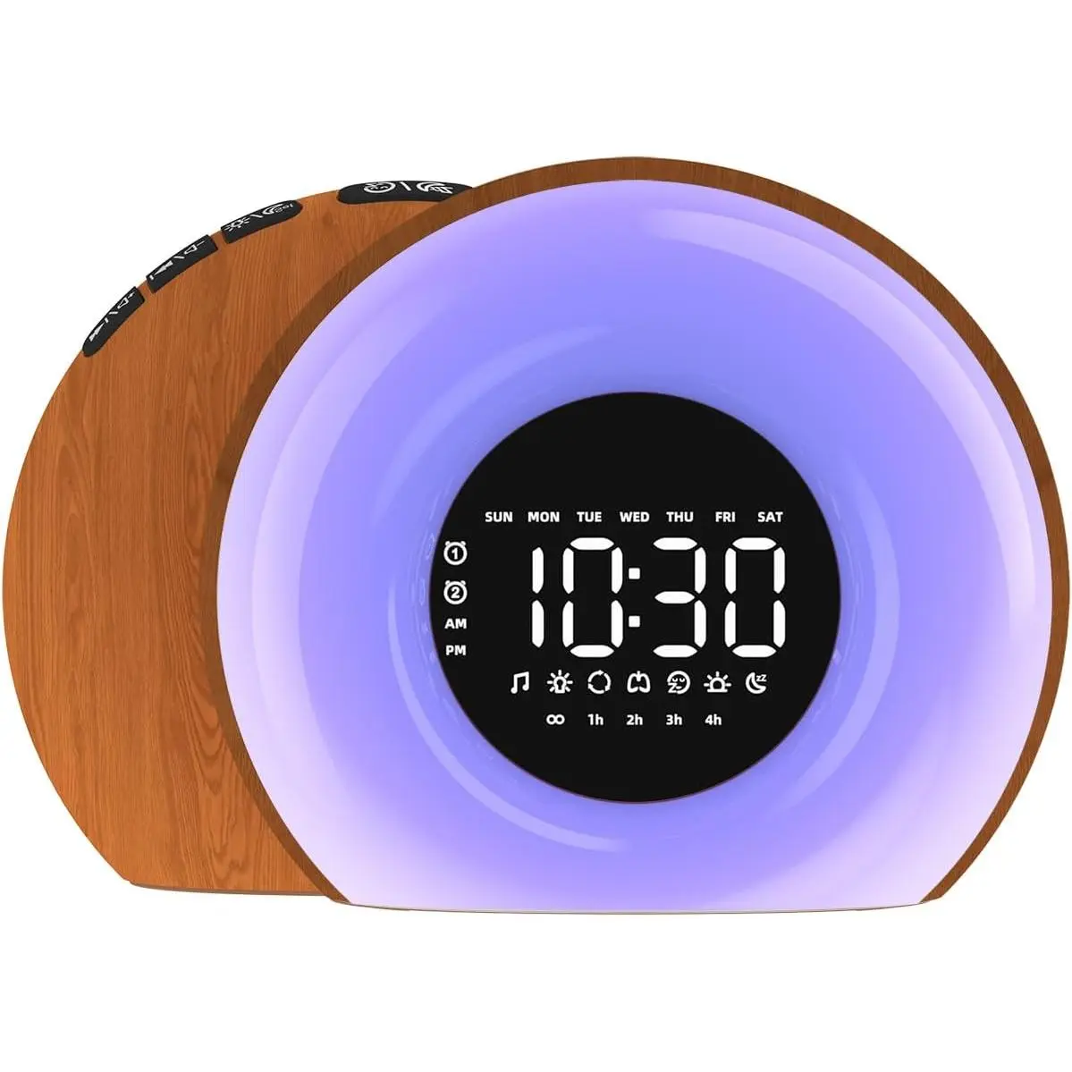 Wake Up Light Sunrise  Clock for Bedroom Sunrise Sunset  23  Sounds 13 Colors Night Light  Alarms and Snooze Sleep Aid for Heavy Sleepers  Adults ( Grain)