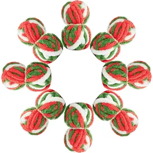 Chunky Yarn for Hand Knitting & Crocheting -  Color Soft, Bulky  Yarn for Blankets, Scarves, DIY Projects, 8-Pack (Red?White?Green)