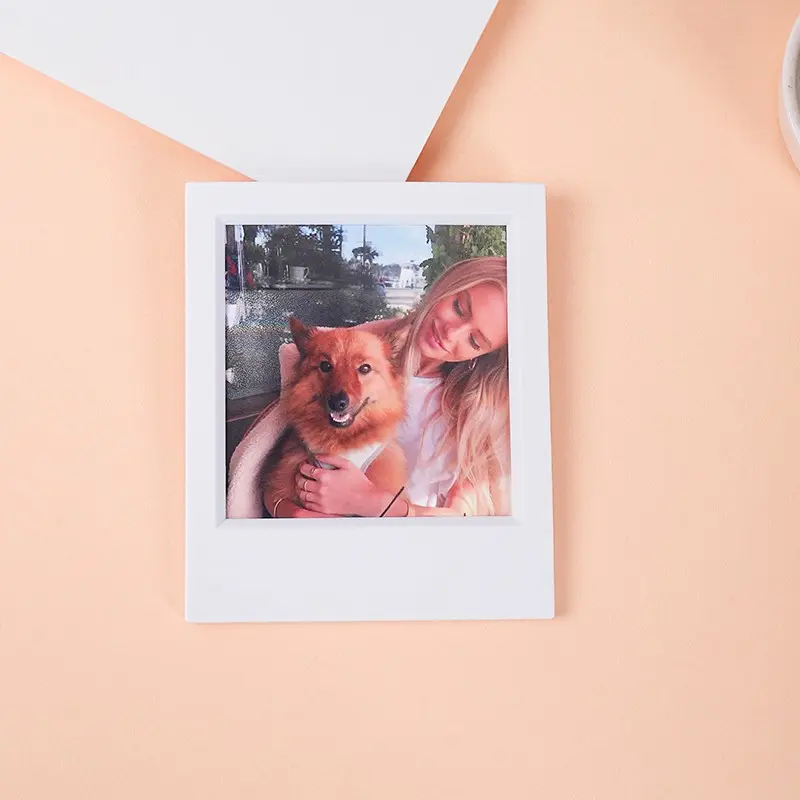 Simple Scratch-Resistant Plastic Polaroid Frame, Macaron Multi-Color Square Standing Insert, 5 Inch Photo Display for Home Decor, Photo Frames