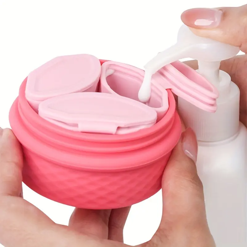 Silicone Skincare Dispenser Box with Dispensing Cap, Compact Portable Travel-Use Container for Eye Cream, Facial Oil