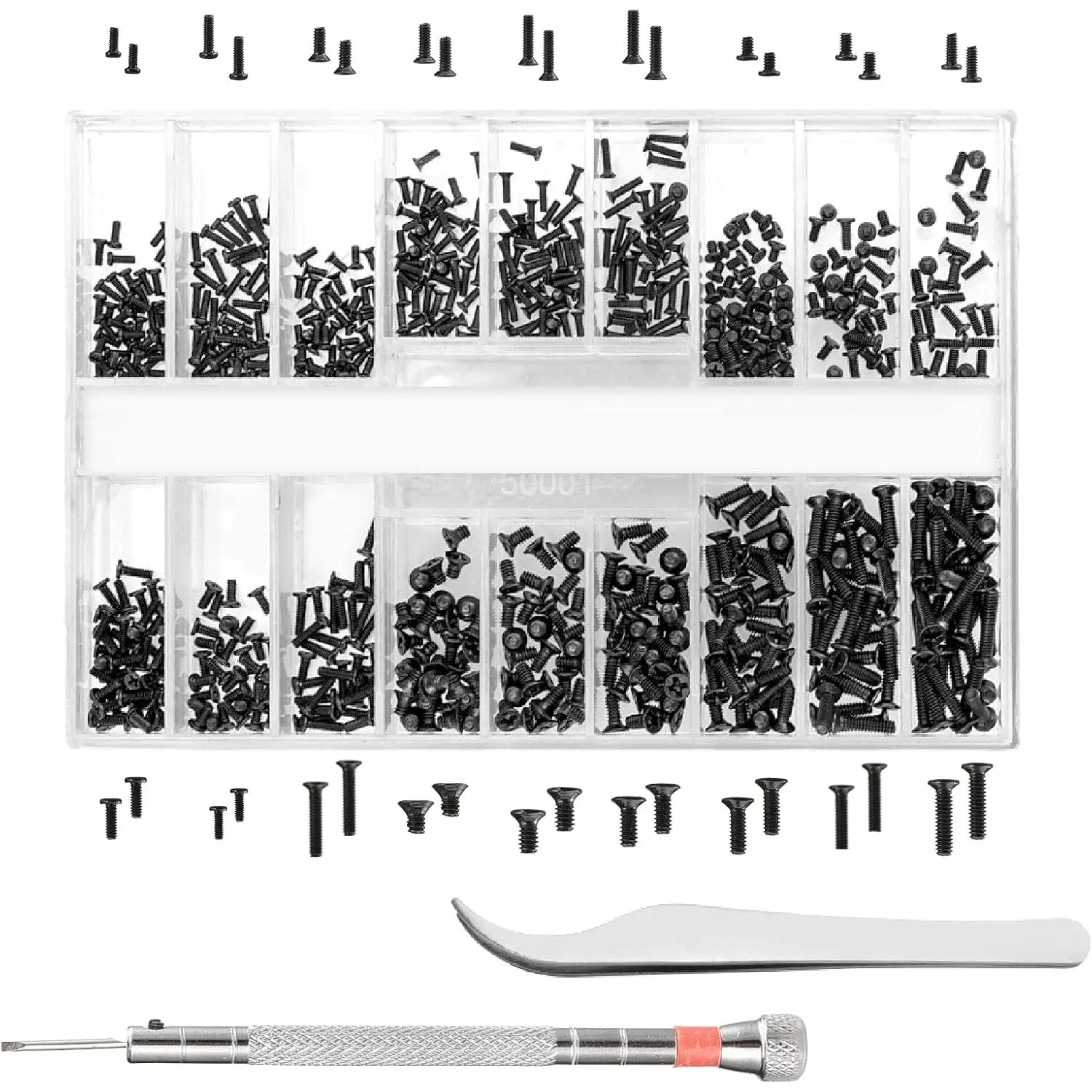 630 count   Repair Screw Kit Eyeglass Sunglass Repair Kit with  for Repair Spectacles, Watch,