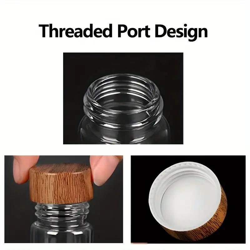 Portable Mini Glass Storage Bottle, 2/4 Counts Wooden Lid Jar, Spice Container for Travel, Picnic, Camping, Kitchen, Organiser, Spice Jars