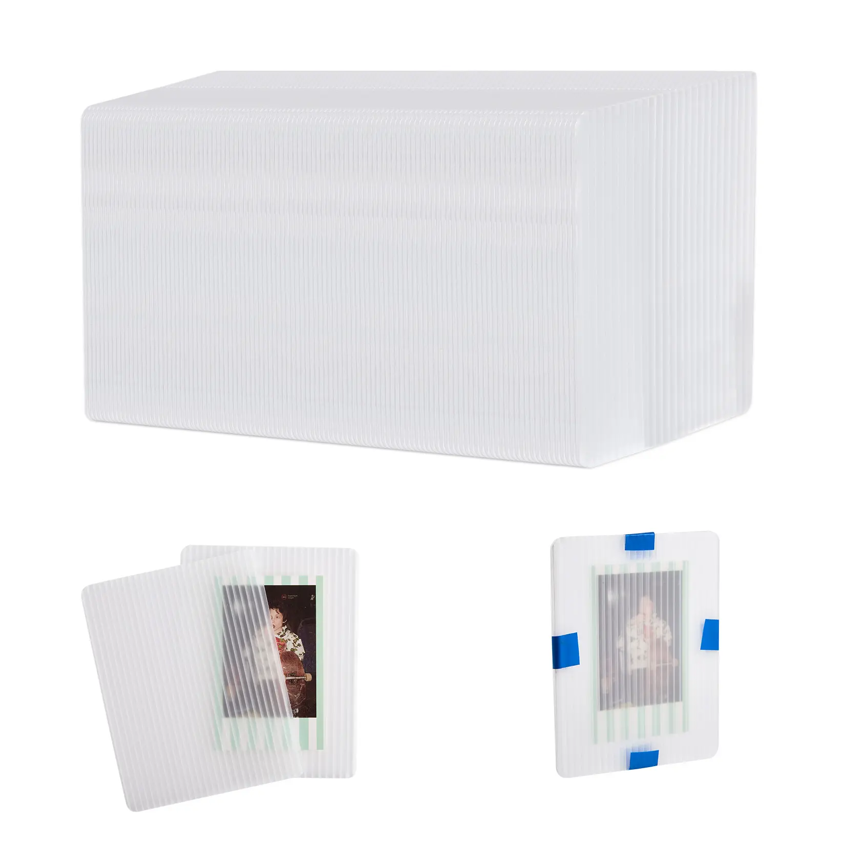 300 Pack Plastic Card Shipping Protectors – 3.4" x 4.8" Semi-Transparent Rigid Sleeves, Anti-Bend Mailers for Photos, Trading Cards & Postcards – Reusable & Waterproof