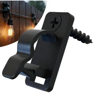 80Pack Outdoor String Light Clips Screw-in Hooks Weatherproof Cable Hangers and Clips for Hanging Fairy Lights for Christmas Festival Patio and Fence Decorations