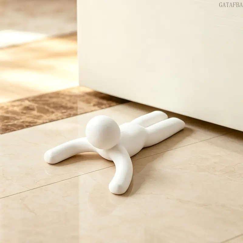 Plastic Door Stopper - Cute Cartoon Figure, Compact, DIY Paintable, Punch-Free Anti-Pinch Guard with Anti-Slip Grip for Home Decor,back to school,back to school haul