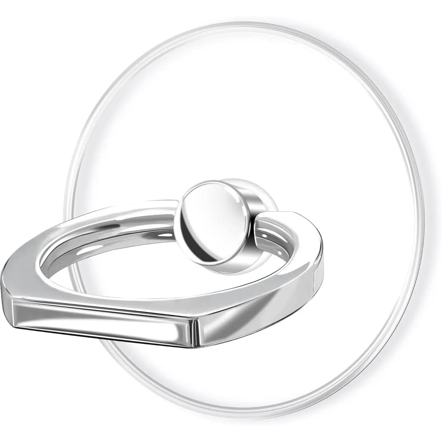 Clear Cell Phone Grips Holder, Transparent Finger Ring Kickstand for Smartphone Tablet Case Accessories(Round)(1)