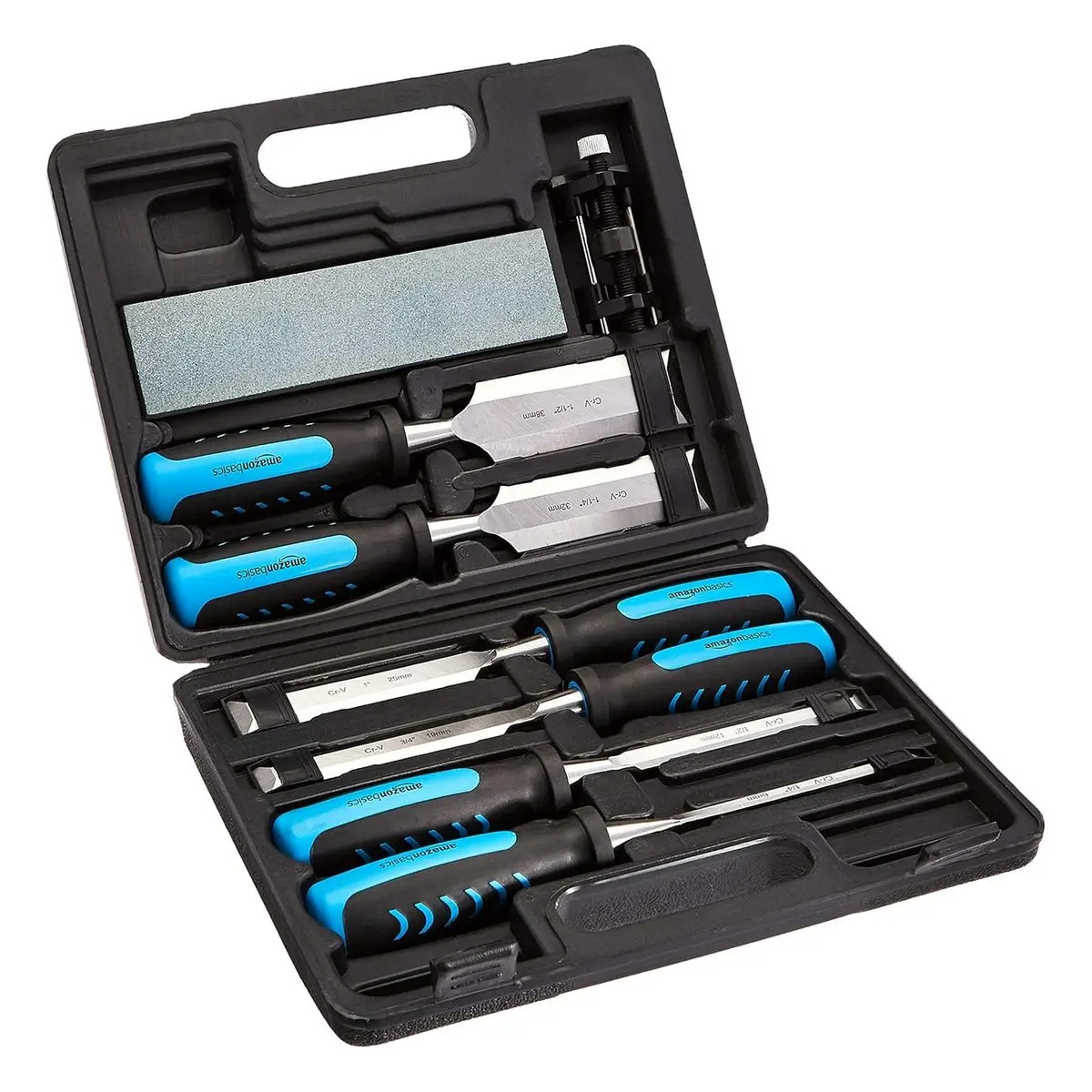 Woodworkers' 8-Piece Wood Chisel Set, Woodworking Tools with Honing Guide, Sharpening Stone, Storage Case, Inches Sizes Vary from 1/4 to 1-1/2