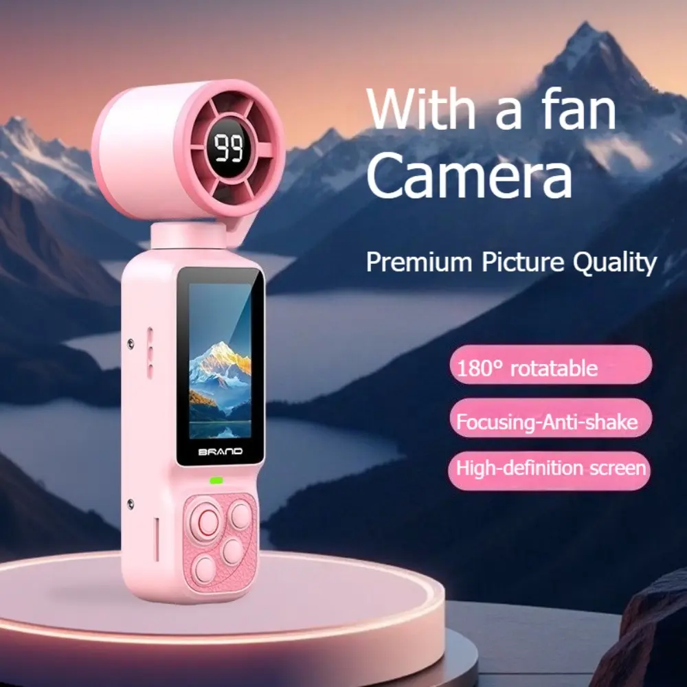 Multi-purpose Pocket Camera Comes with Photo, Video and Portable Fan, Portable Travel Camera, Portable Vlogging Camera. Small and Lightweight To Capture Wonderful Outdoor Vlog Moments Anytime.