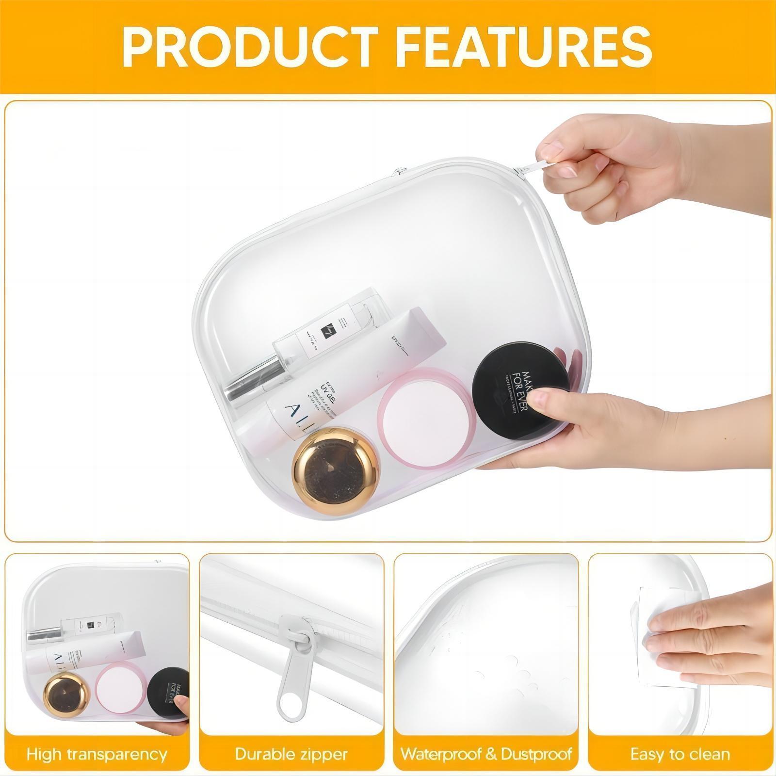 Clear Storage Box Set, 1/2/3 Counts/Set Large Capacity Organizational Zipper Storage Box, Portable Storage Organizer for Skincare, Clothes, Books, Laundry, Travel Toiletry Bag, Space Saver Organizer, Beauty Organizer, Multiple colors available