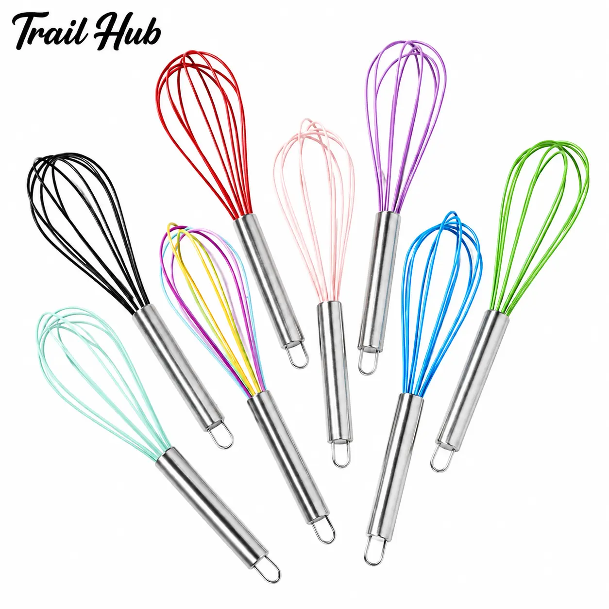 Professional-Grade Stainless Steel Handheld Egg Beater with Flexible Food-Safe Silicone Whisk Head – Ergonomic Manual Mixer Ideal for Cake Batter, Whipped Cream, Pancake Batter, Meringue, and All Everyday Baking & Cooking Tasks