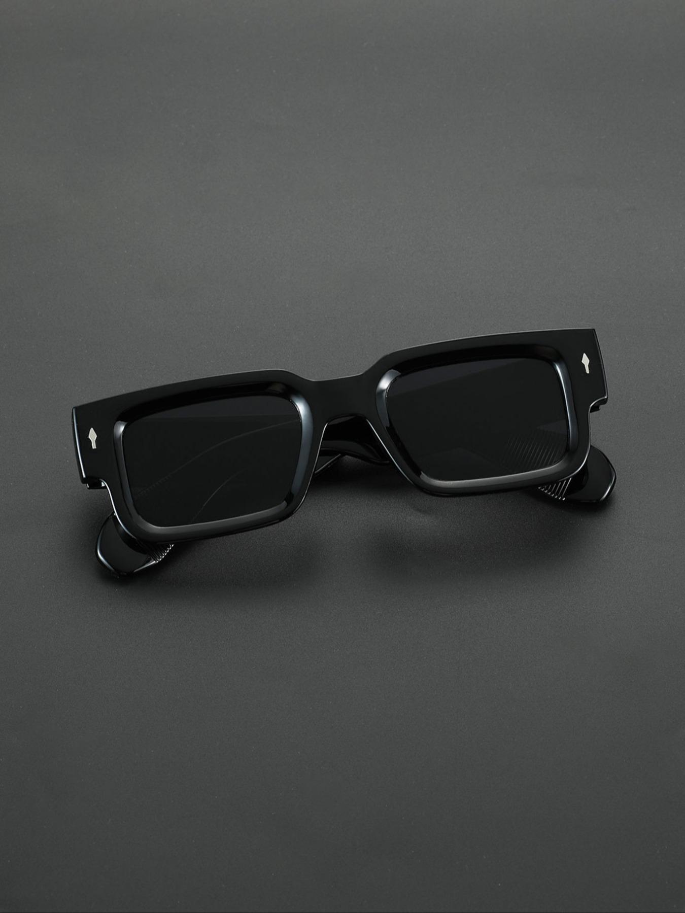 Men's Square Frame Sunglasses, Trendy Casual Sunglasses for Everyday Use, Fashion Accessories for Outdoor Activities, Square Frames Sunglasses