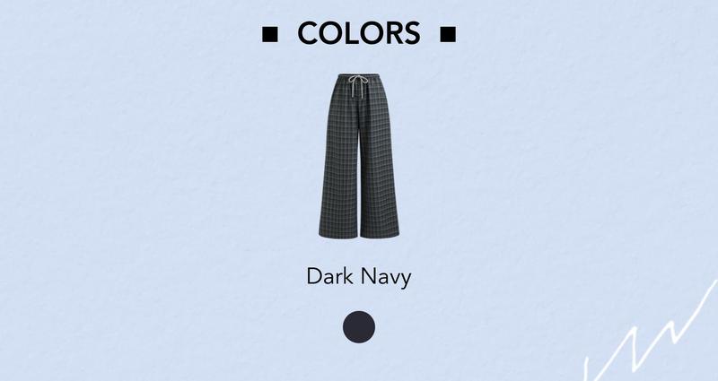 Cider Cotton-blend Plaid Drawstring Wide Leg Trousers