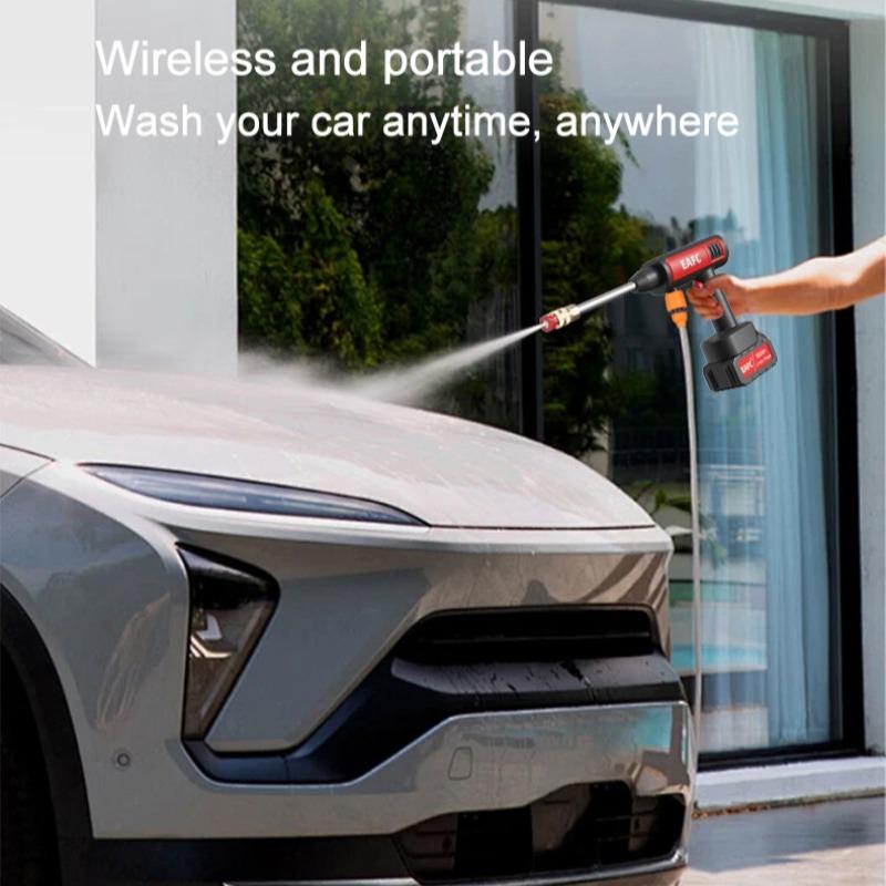 Portable Wireless High Pressure Car Wash Water-Gun, 1 Set Rechargeable Cordless Car Wash Tool with Accessories, Multifunctional Car Washing Tool, Pressure Washer Handheld #TOP PICKS