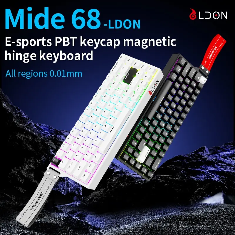 Mide68 Magnetic Axis Keyboard 65%, Gaming RGB Wired Keyboard, Compatible with Pcs and Laptops, Ideal for Office Use