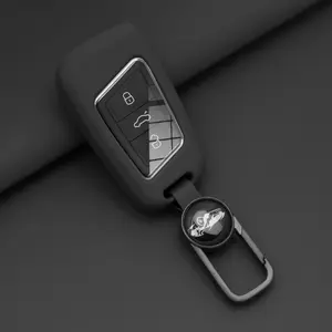 Silicone Car Remote Key Case Cover Holder for Volkswagen Vw Magotan Passat B8 Golf, Skoda Superb A7, Collectible Keychain Accessory