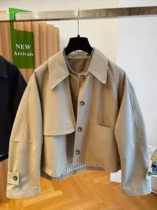 Women's Short Windbreaker Coat, Spring & Fall New Arrival, Petite Casual Workwear Jacket, Trendy Outerwear for Small Stature