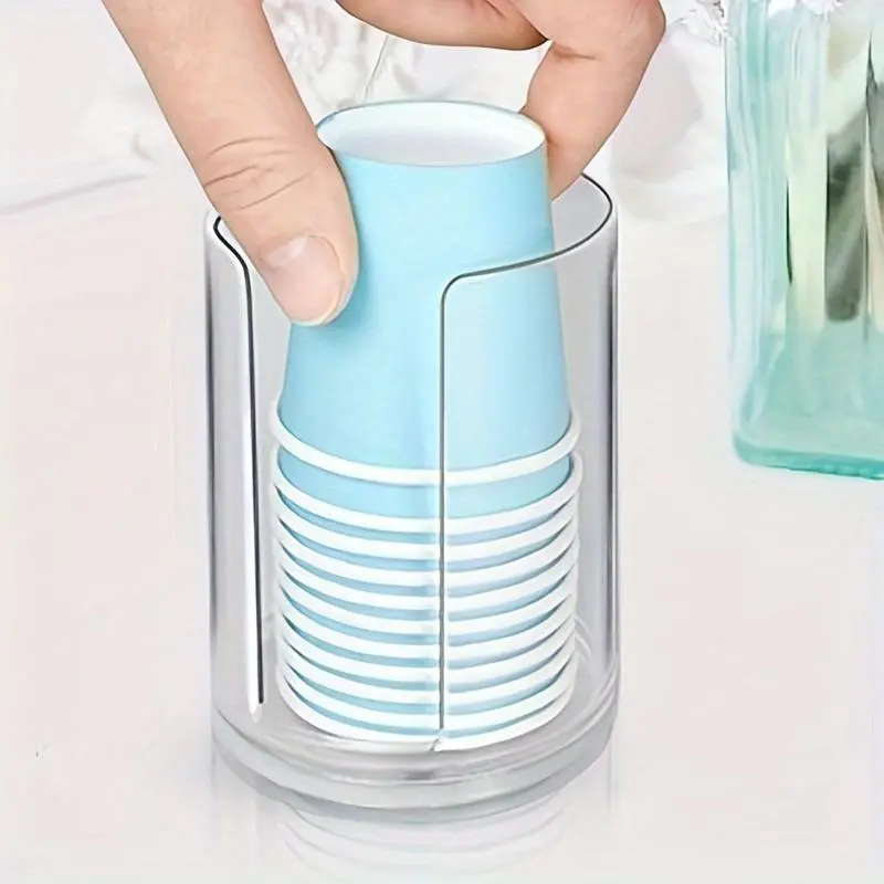 1pc Bathroom Cup Dispenser, Small Disposable Paper Cup Holder, Paper Cup Dispenser Storage Bracket, Plastic Cup Dispenser, Bathroom Dresser