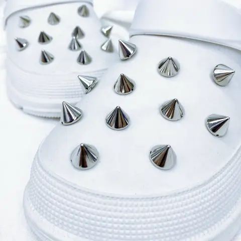 22 Pcs DIY Punk Charms for Crocs, Metal Rivets Shoe Charms Set for Sandals, Designer Clogs Decorations, All Seasons Fashion Accessory, Decorative Shoe Accessories