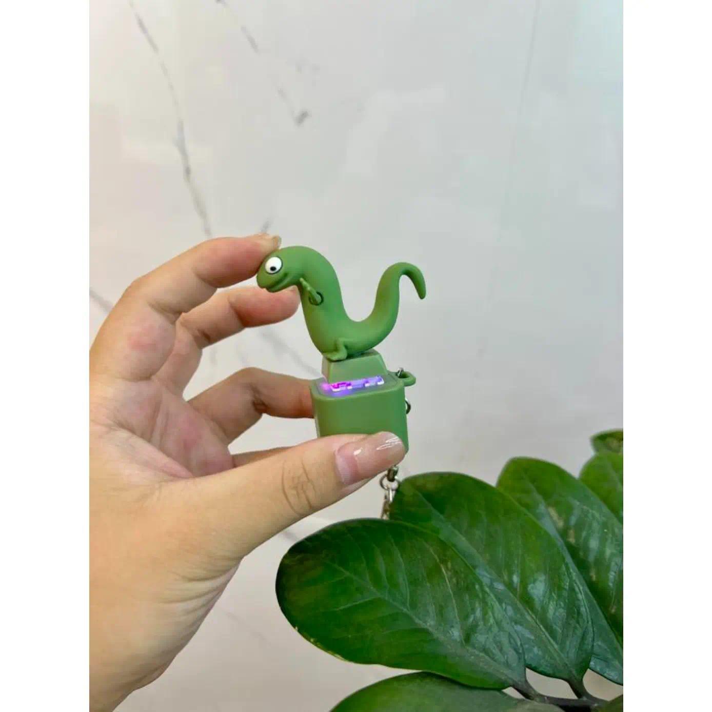 Lizard Button Keychain with Rechargeable LED Light & Realistic Croak Sound, Color-Changing Fidget Toy for Kids & Adults, Christmas Gift, Black Friday Deal, Girl Room Decor & Bag Pendant